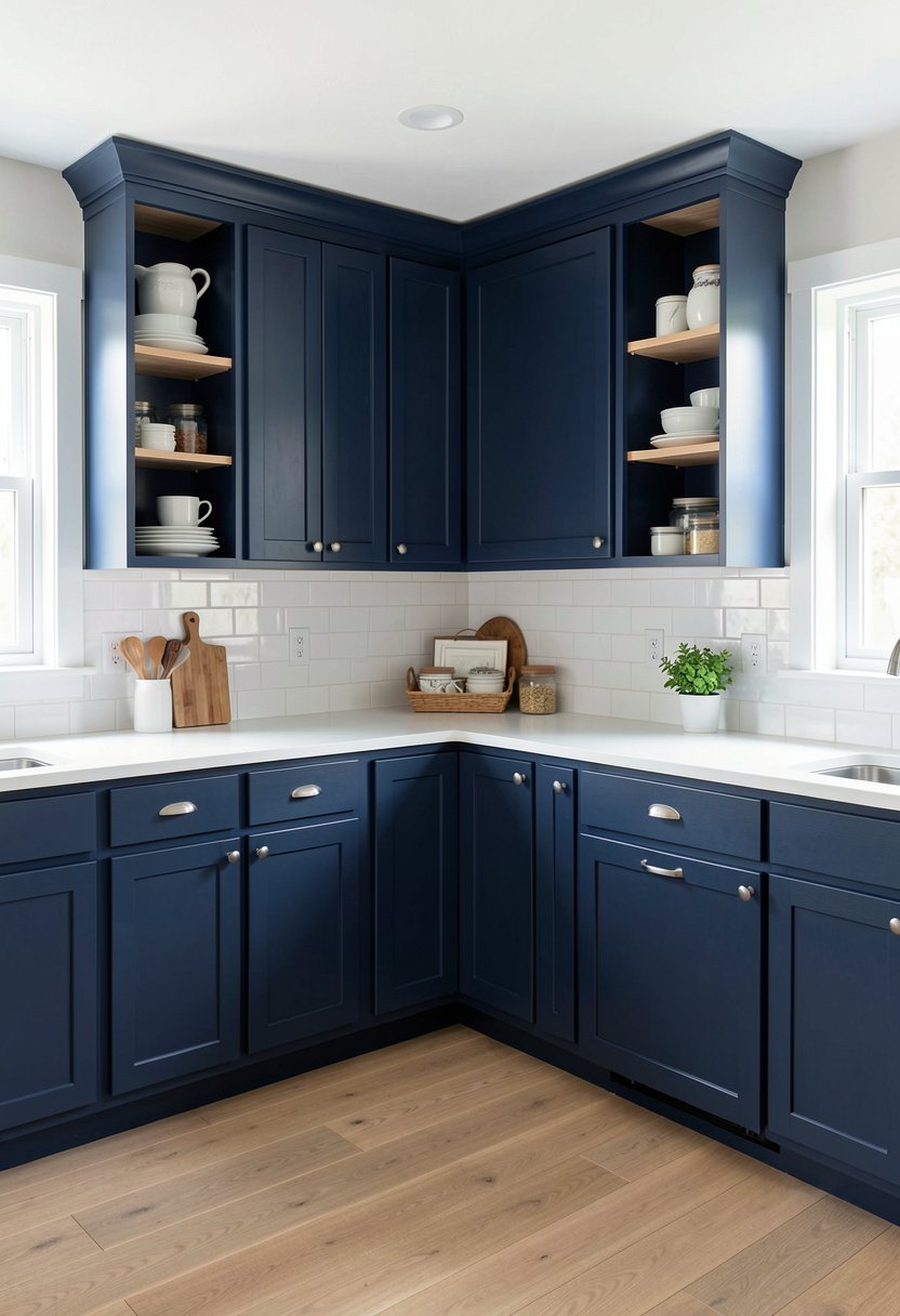 Open Shelving in the Corners