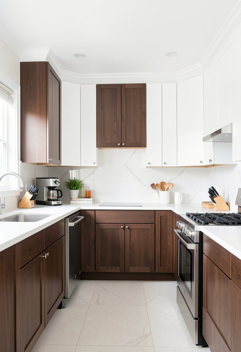 Pair Dark Wood with Crisp White