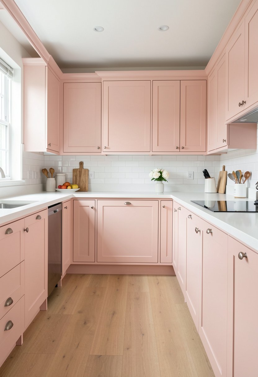 Pale Blush Pink Cabinets