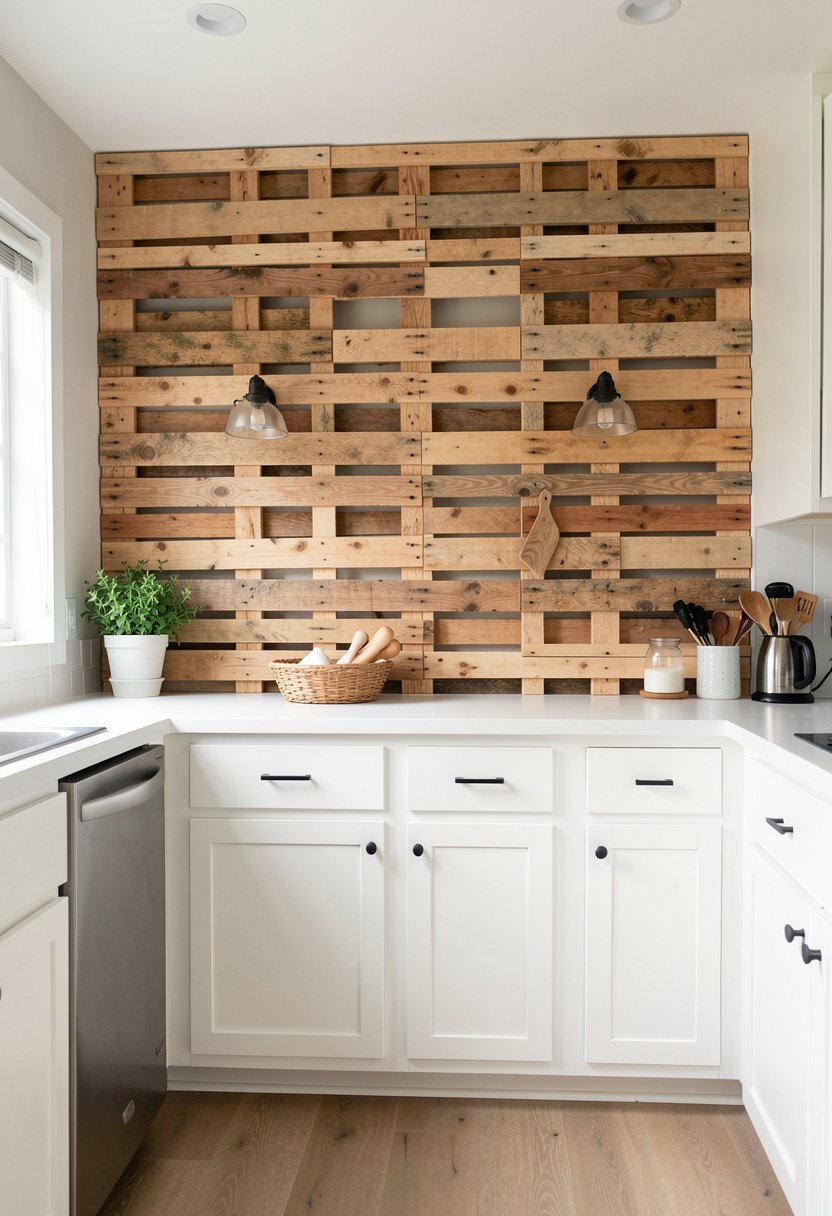 Pallet Backsplash Feature Wall
