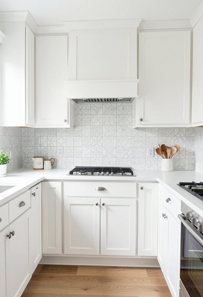 Patterned White Cement Tiles