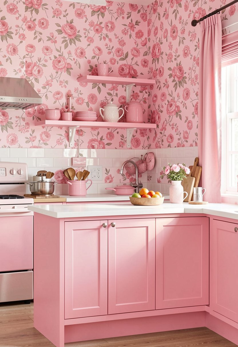 Pink Floral Wallpaper for Walls