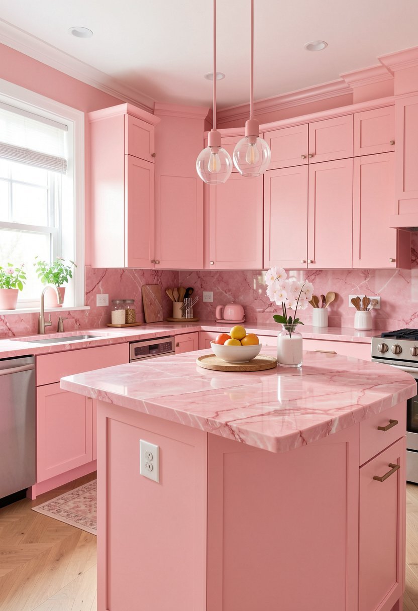Pink Marble Countertops for Texture