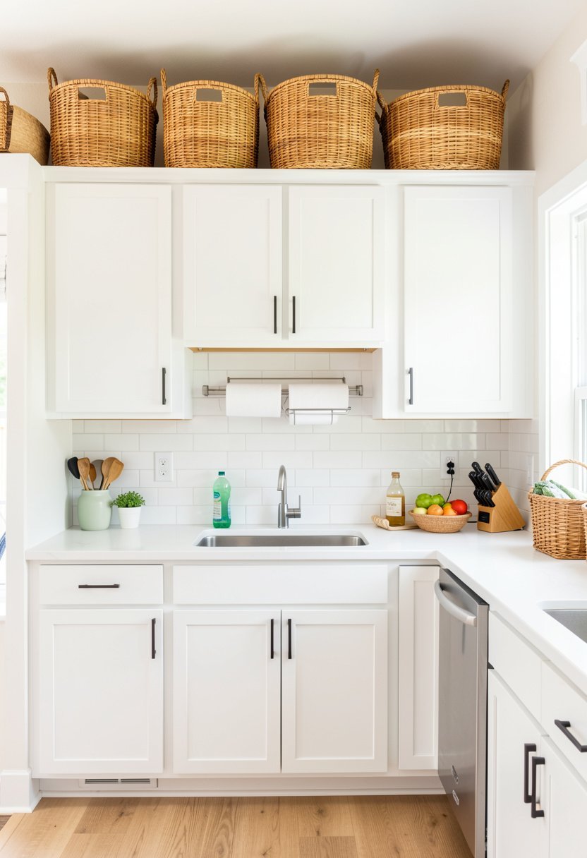Put Large Woven Baskets On Top