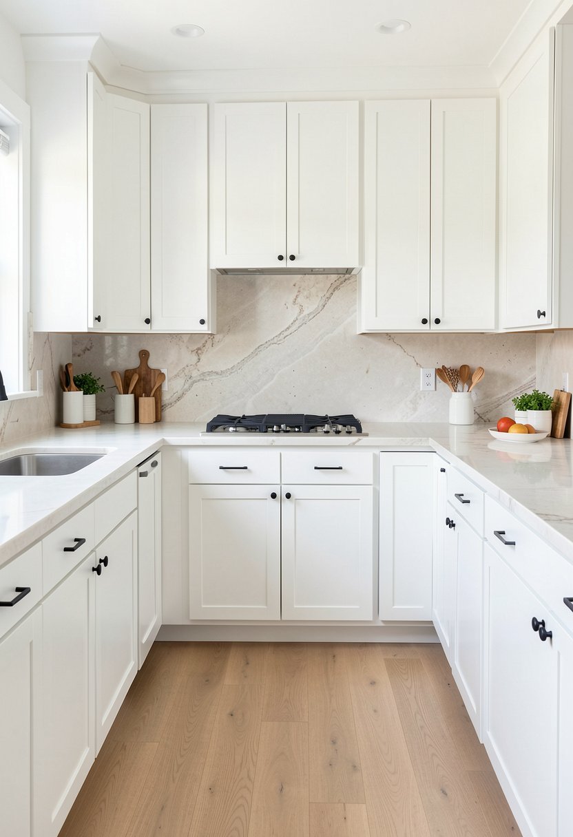Quartzite with Matching Full Height Backsplash