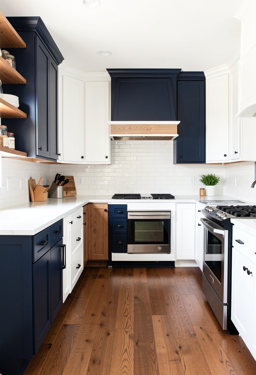 Rich Navy and Wood Mix