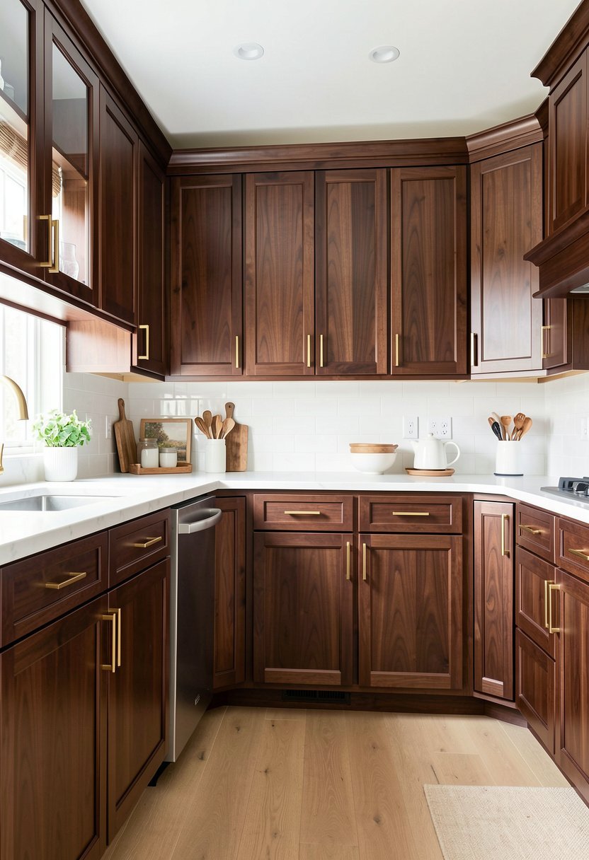 Rich Walnut with Gold Handles