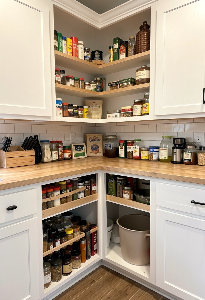 Rotating Spice Racks in Corners