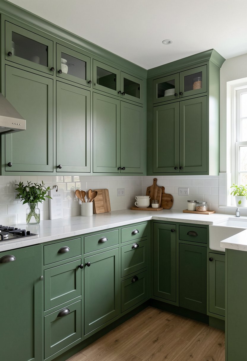 Sage and Dark Green Two-Tone