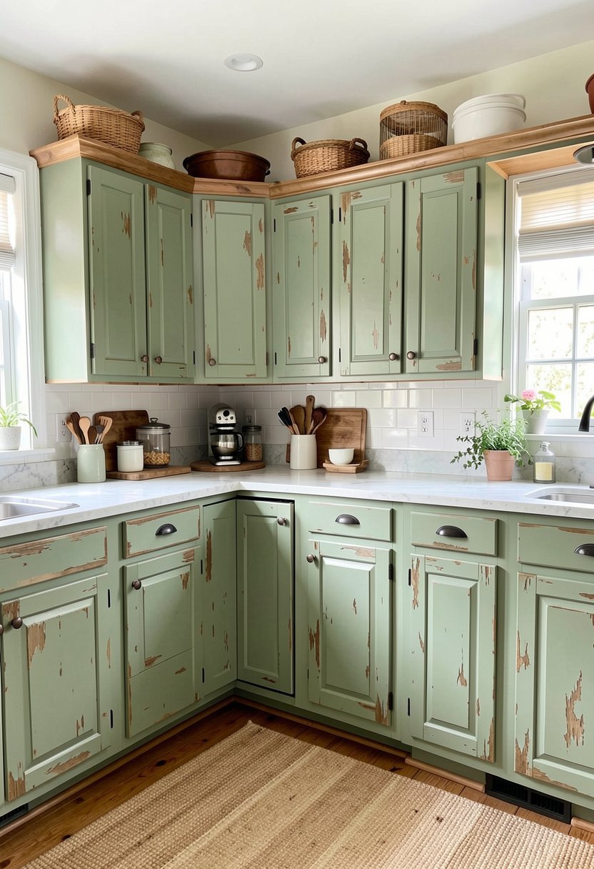 Sage Green and Rustic Wood Tones