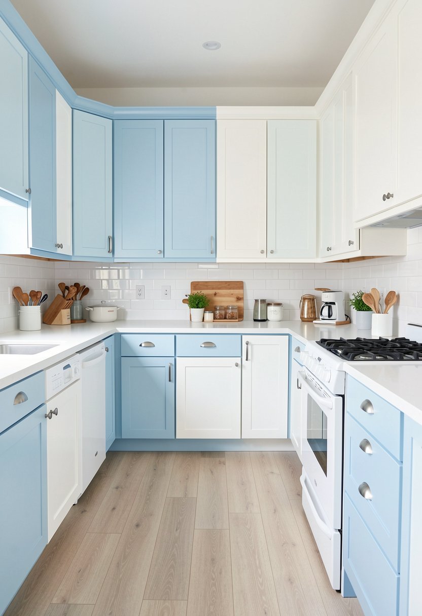 Sky Blue and Crisp White