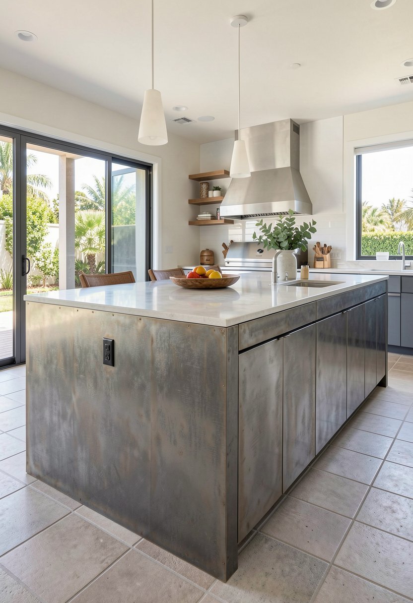 Sleek Weathered Metal Panels