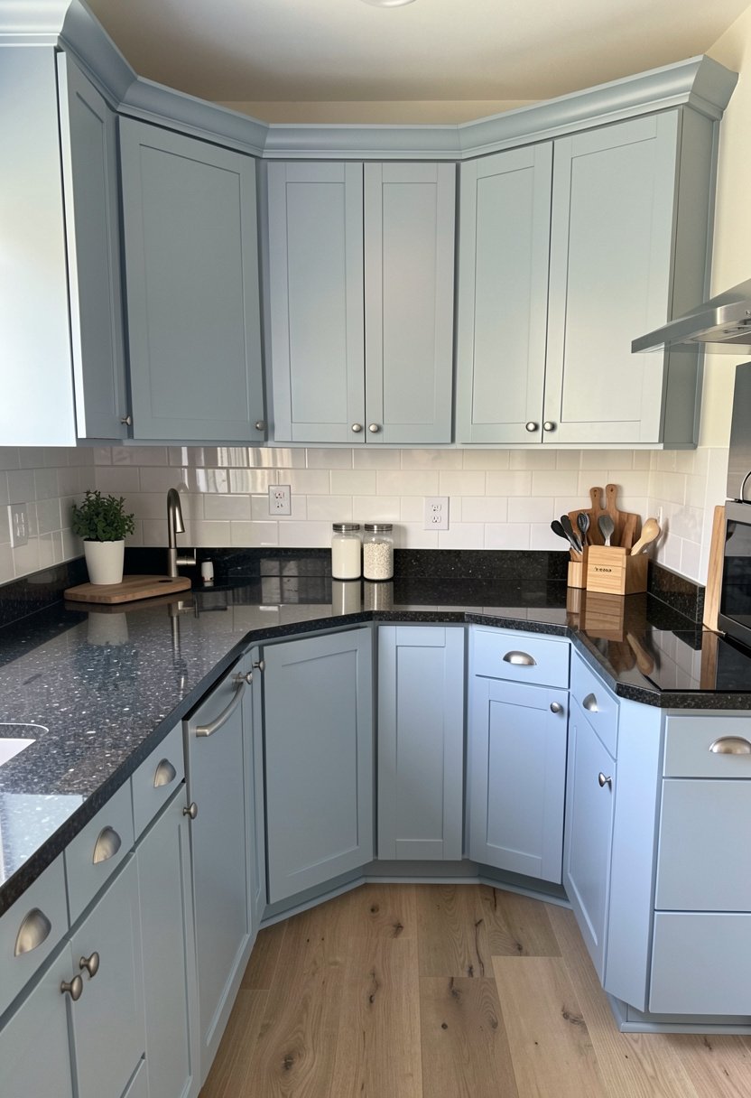 Soft Blue Cabinets