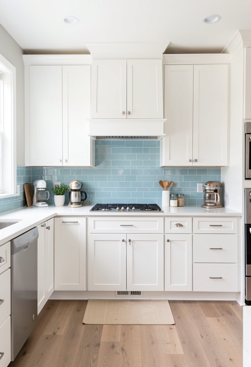 Soft Blue Glass Tiles for a Beachy Vibe