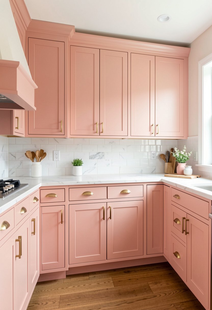 Soft Blush with Brass Hardware