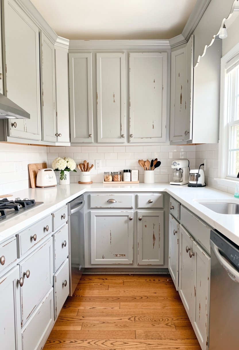 Soft Gray and Distressed Knobs