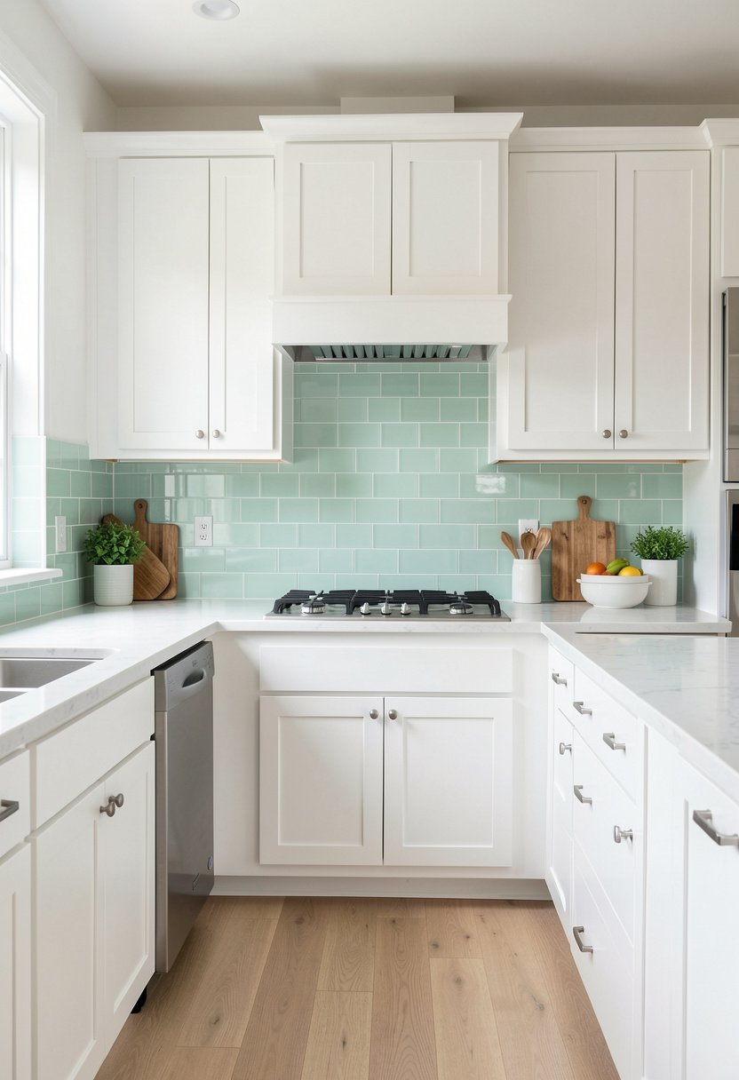 Soft Mint Glass Tiles