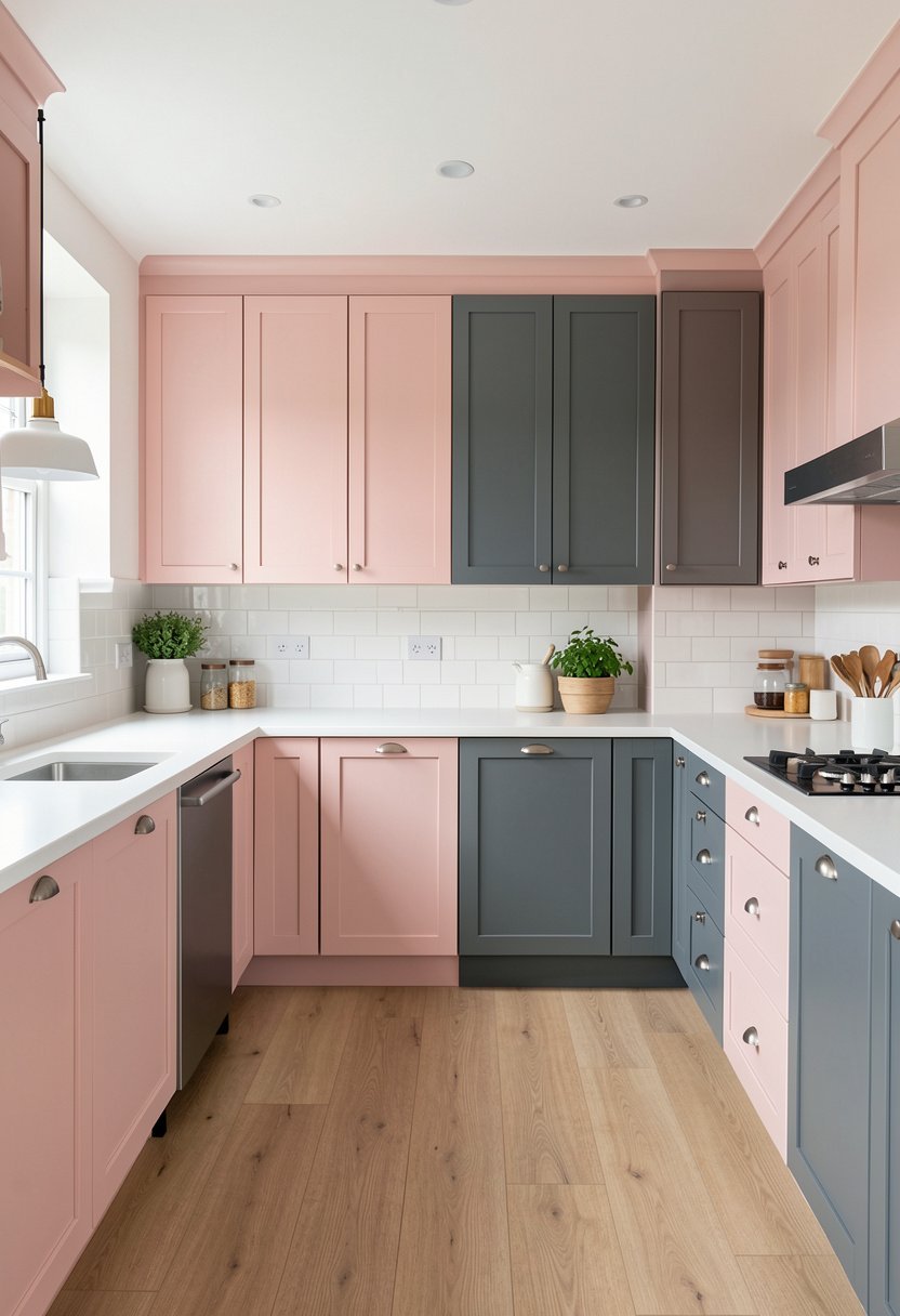 Soft Pink and Slate Grey