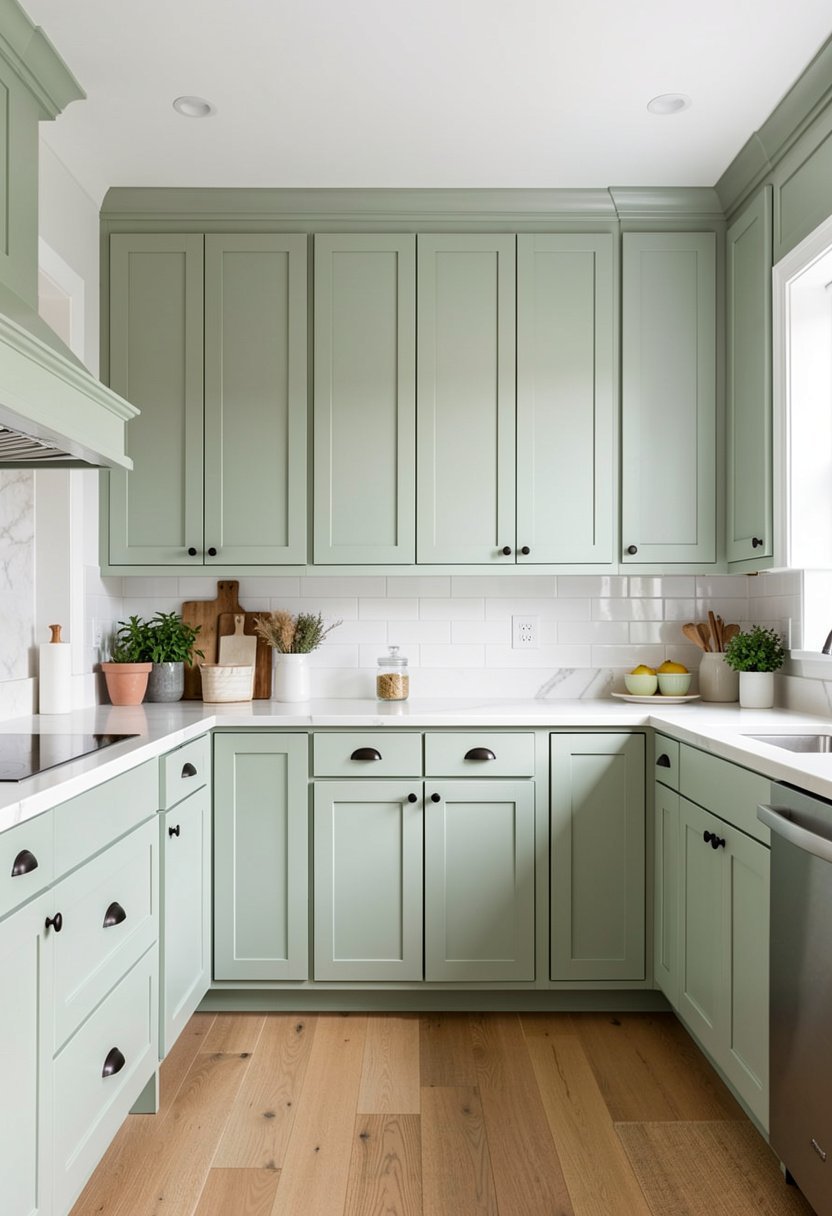 Soft Sage Green Cabinets