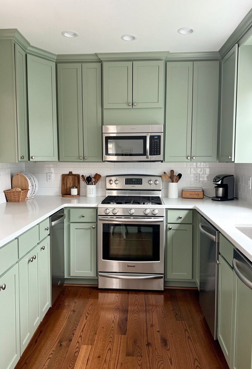 Soft Sage Green Cabinets