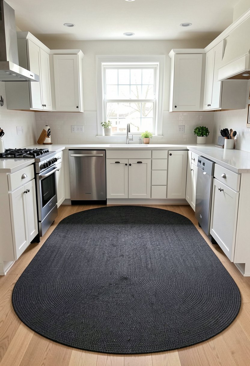 Solid Charcoal Flat Weaves
