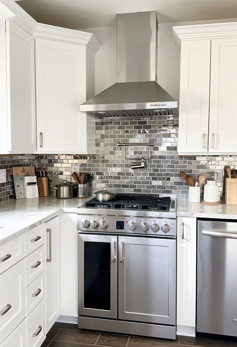Stainless Steel with Metal Mosaic Tile