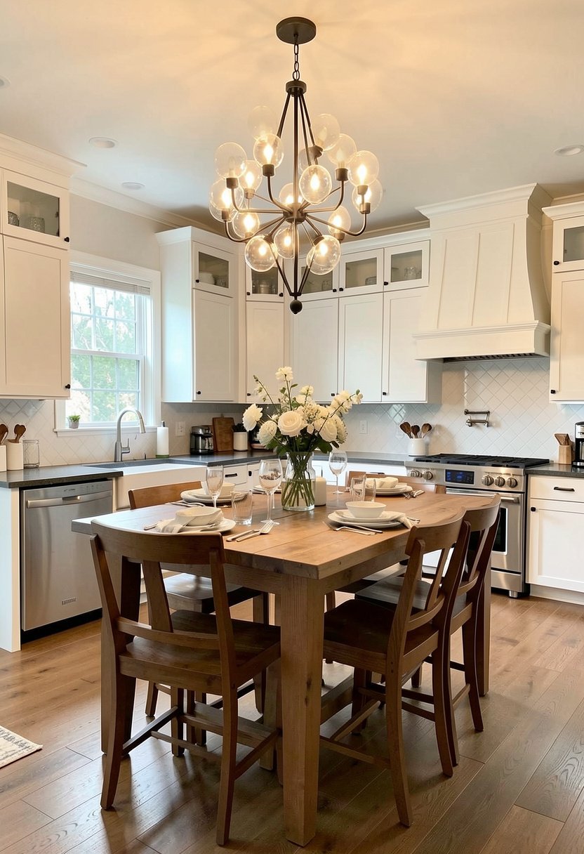 Statement Chandelier Over Tables
