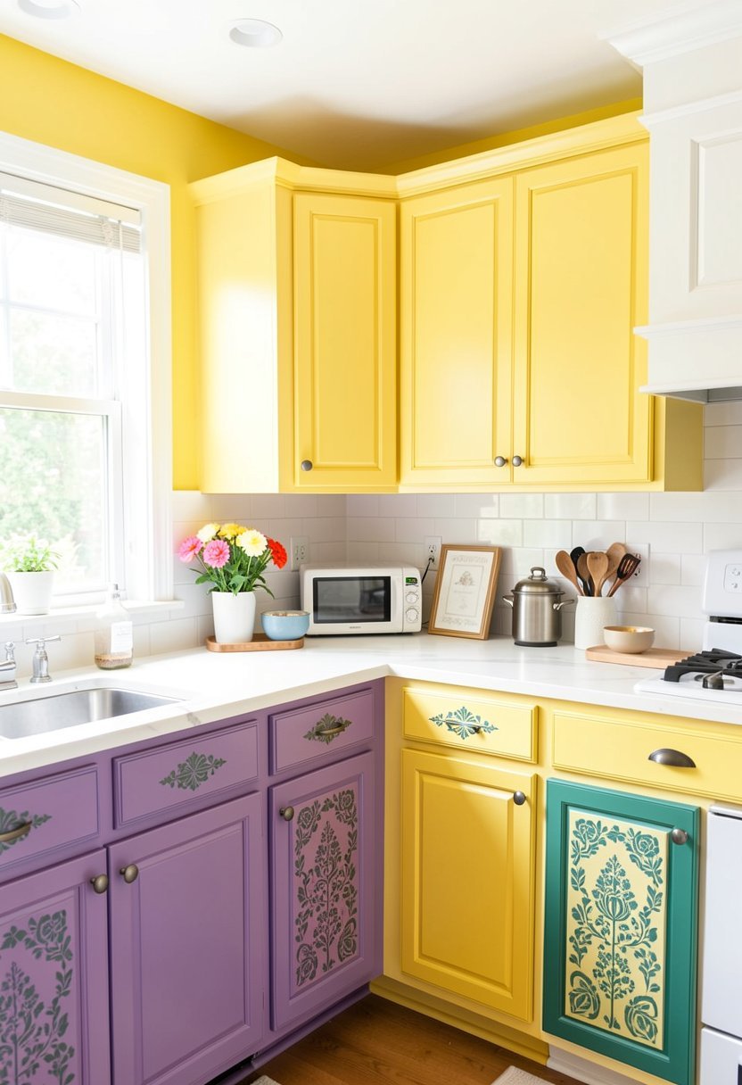 Stenciled Cabinet Fronts