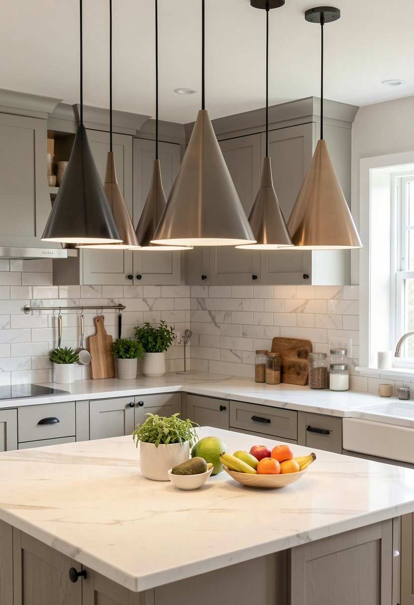 Tapered Metal Cone Pendants