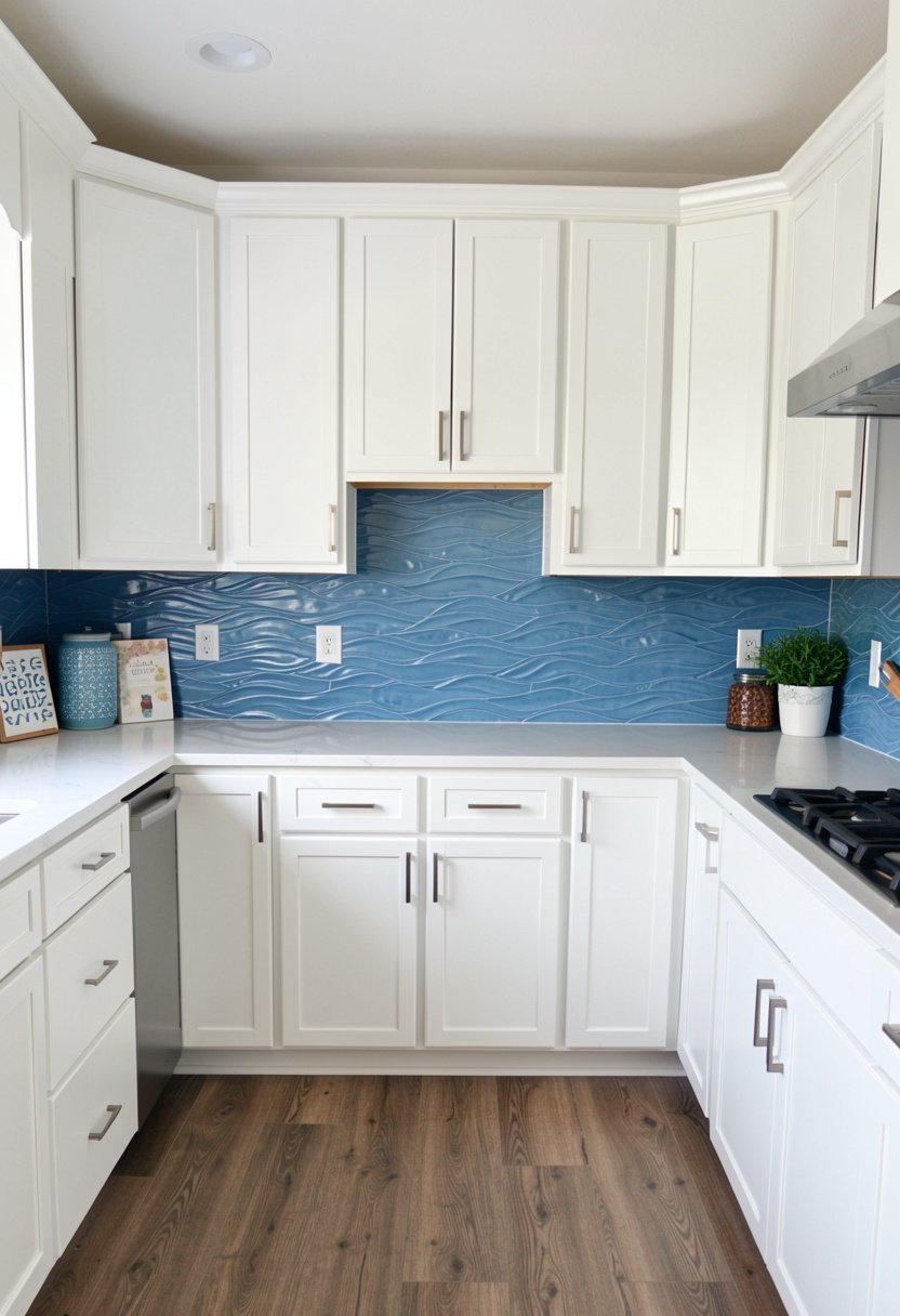 Textured Blue Wave Tiles