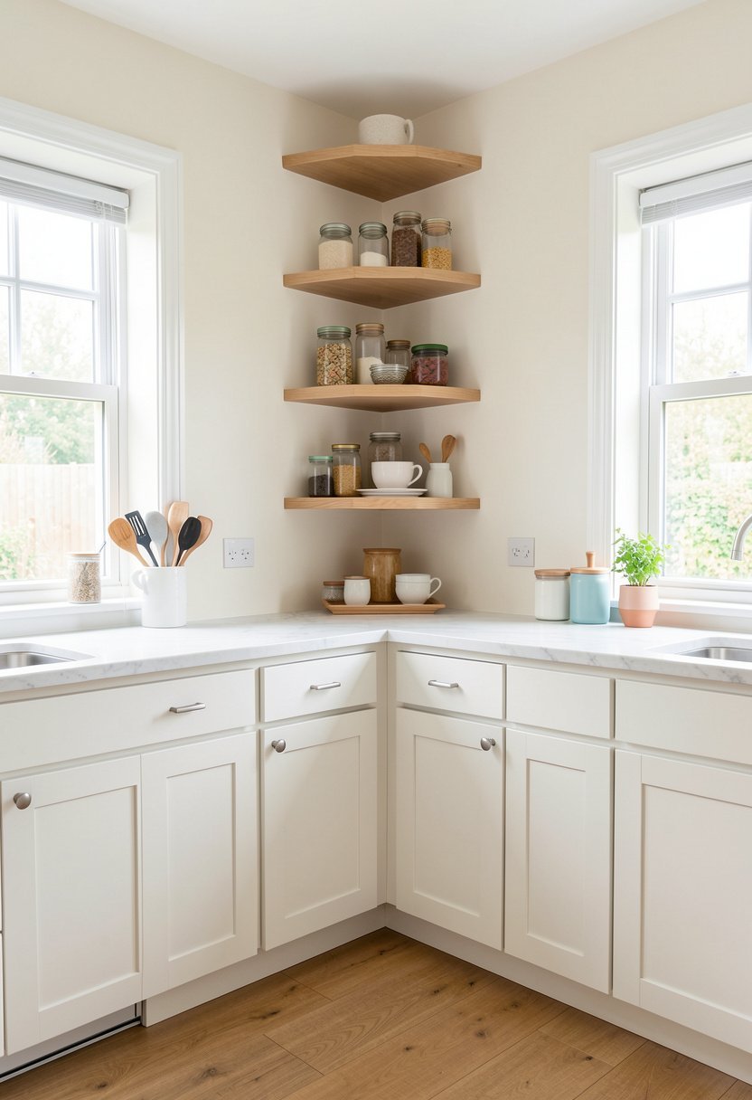 Tiered Corner Shelves