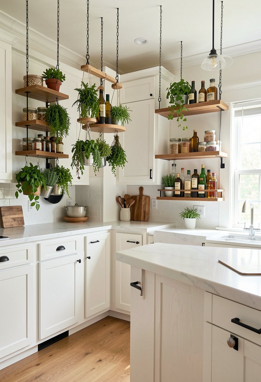 Tiered Hanging Racks for Herbs and Oils