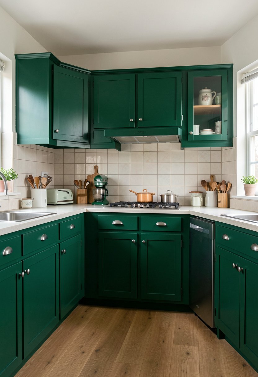 Try Deep Emerald Green Cabinets
