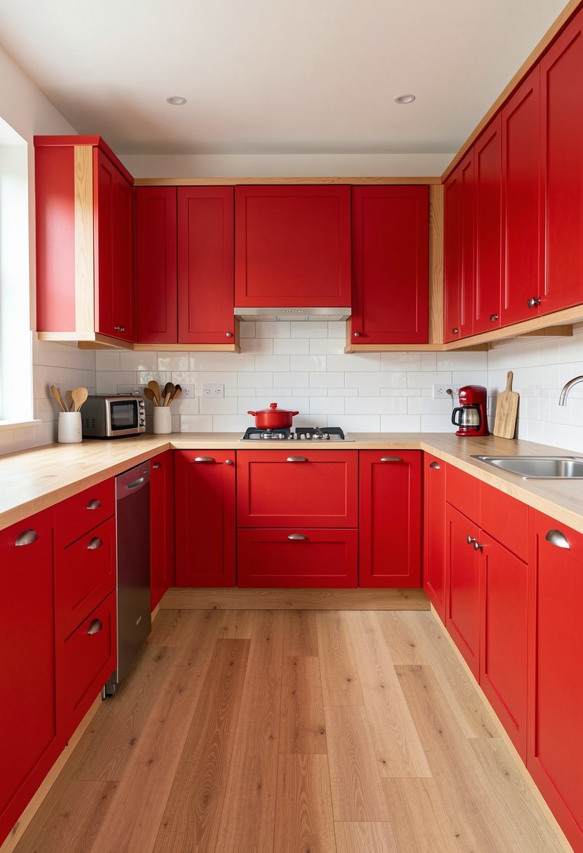 Two-Tone Red and Natural Wood