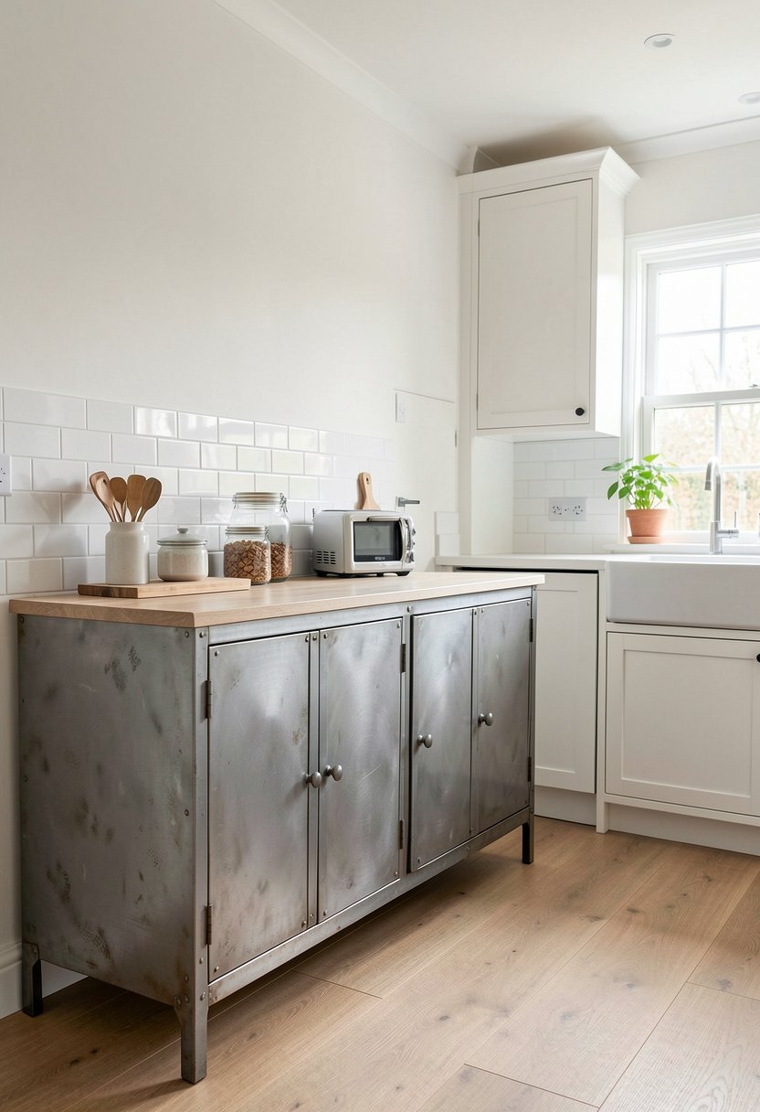 Use a Metal Industrial Sideboard