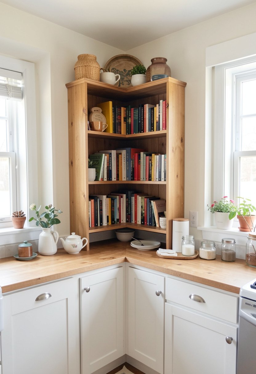 Use a Vertical Bookcase for Your Cookbooks