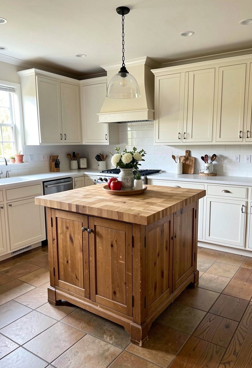Use a Vintage Butcher Block Island