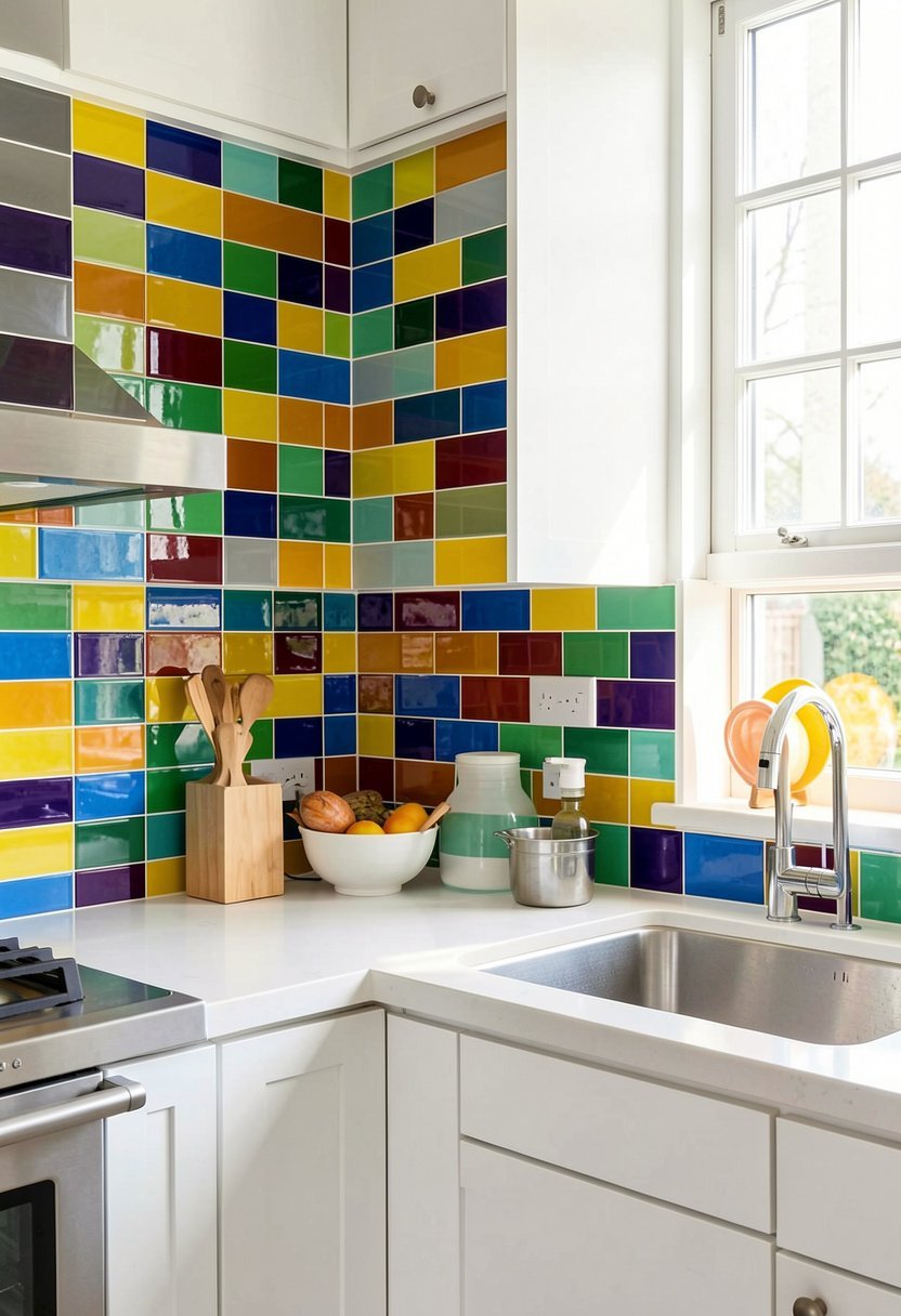 Use Bold Color Glass Tiles