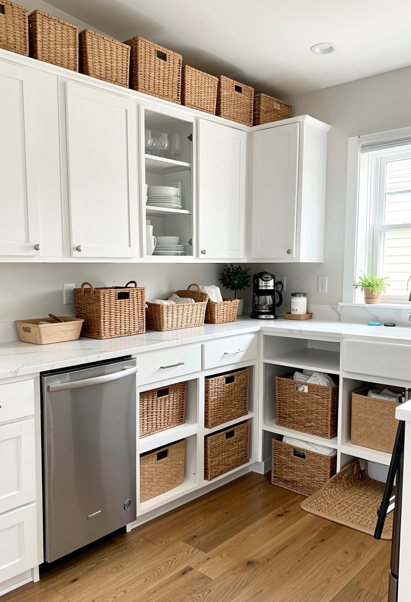 Use Large Wicker Baskets for Storage