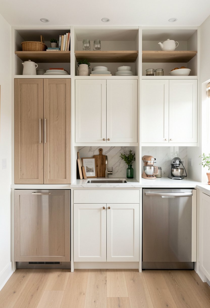 Use Open Shelving at the Top