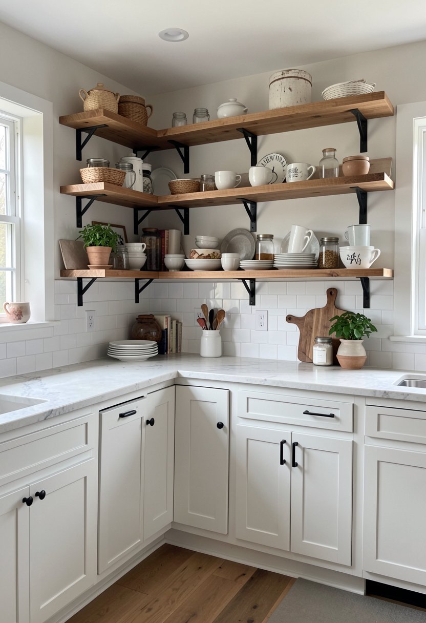 Use Open Shelving with Industrial Brackets