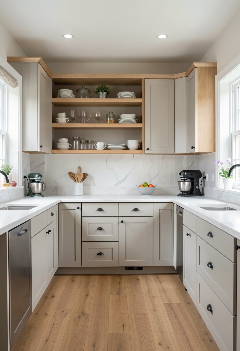 Use Open Shelving with Solid Doors