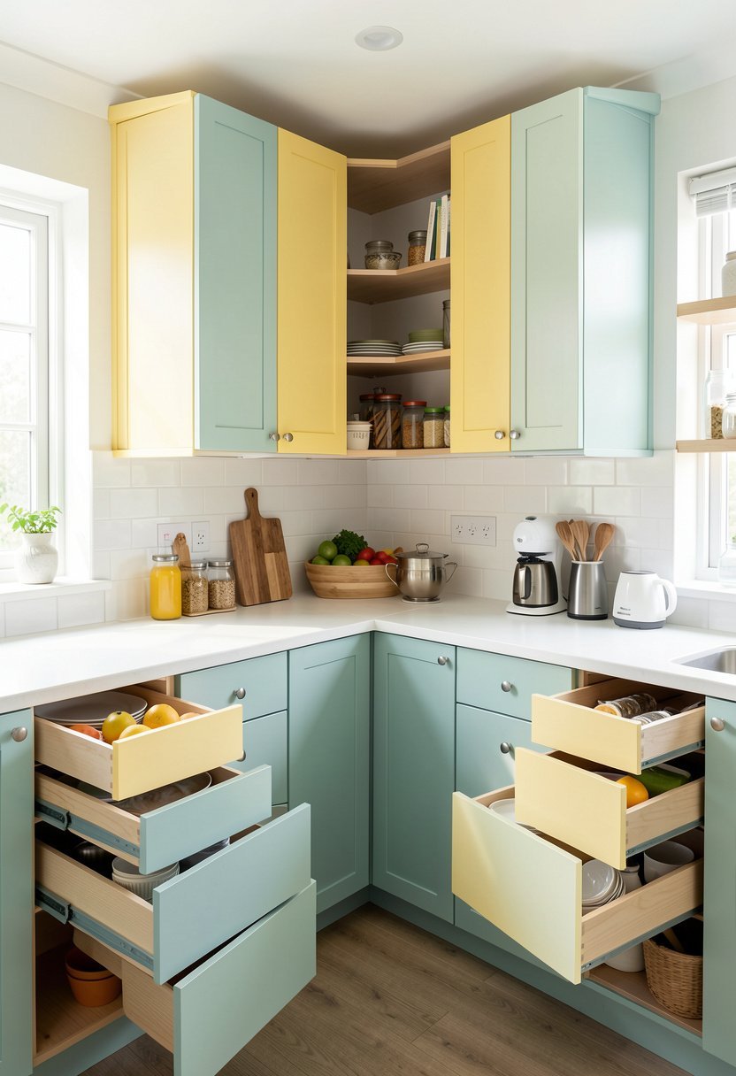 Use Rotating Corner Drawers