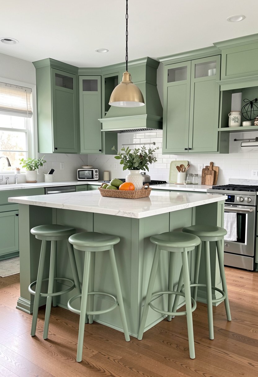 Use Sage Green Bar Stools