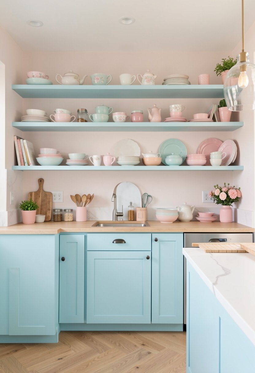 Use Sky Blue Open Shelving
