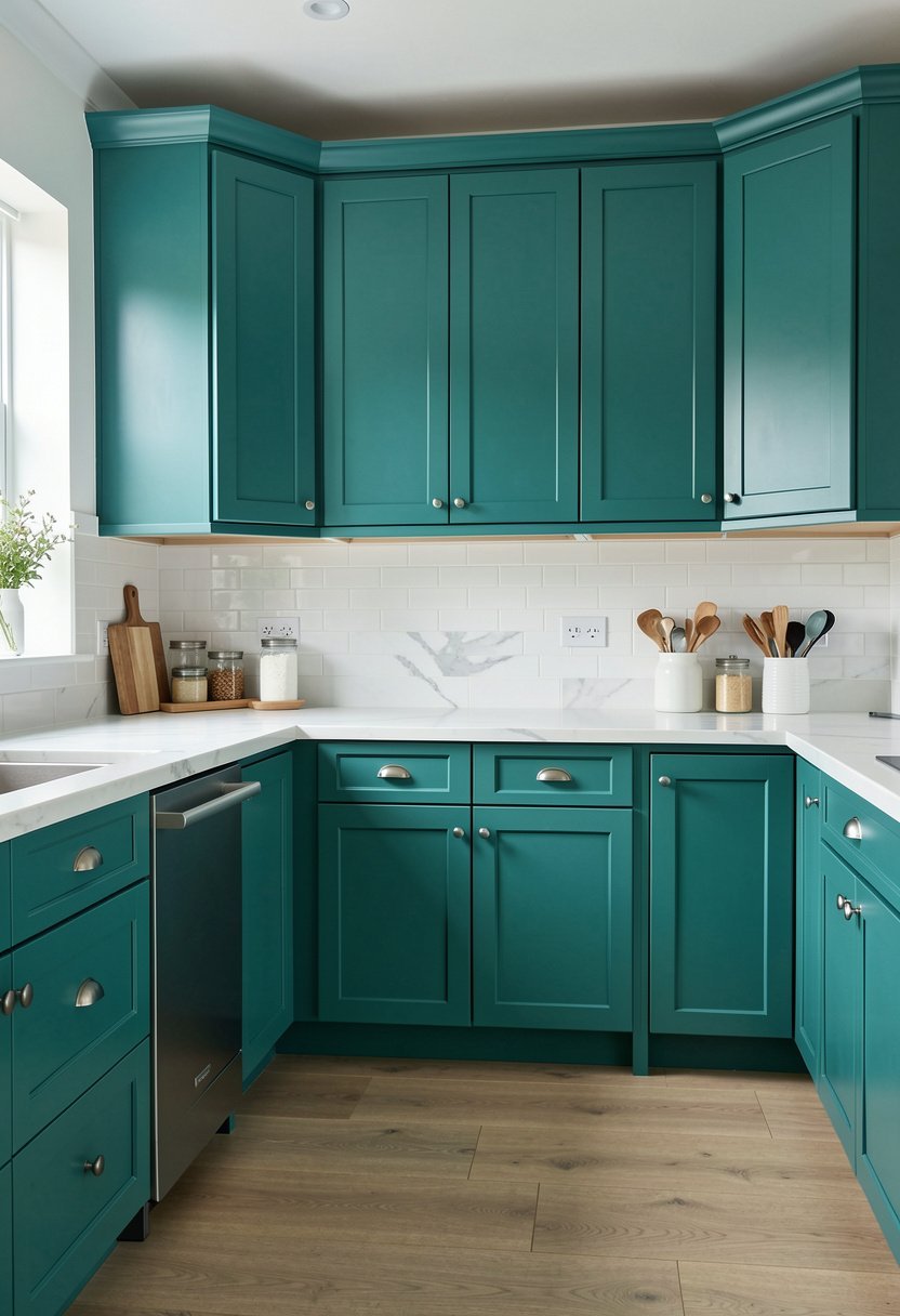 Use Teal On Lower Cabinets Only