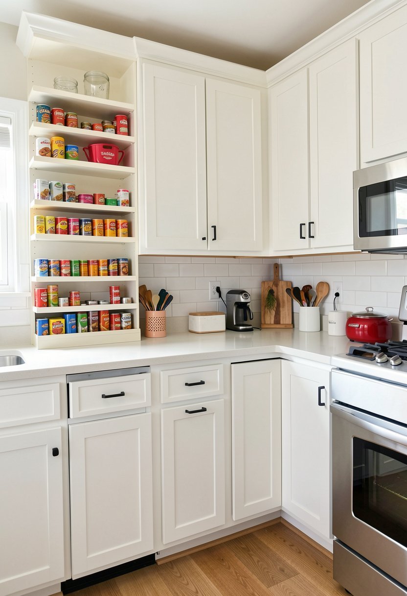 Use Tiered Shelf Risers for Cans