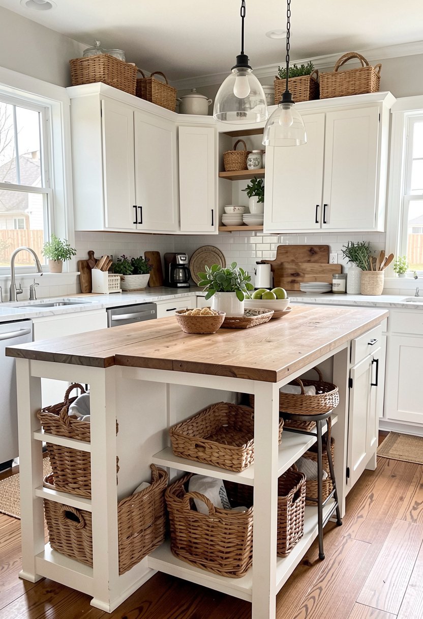 Use Woven Wicker Baskets