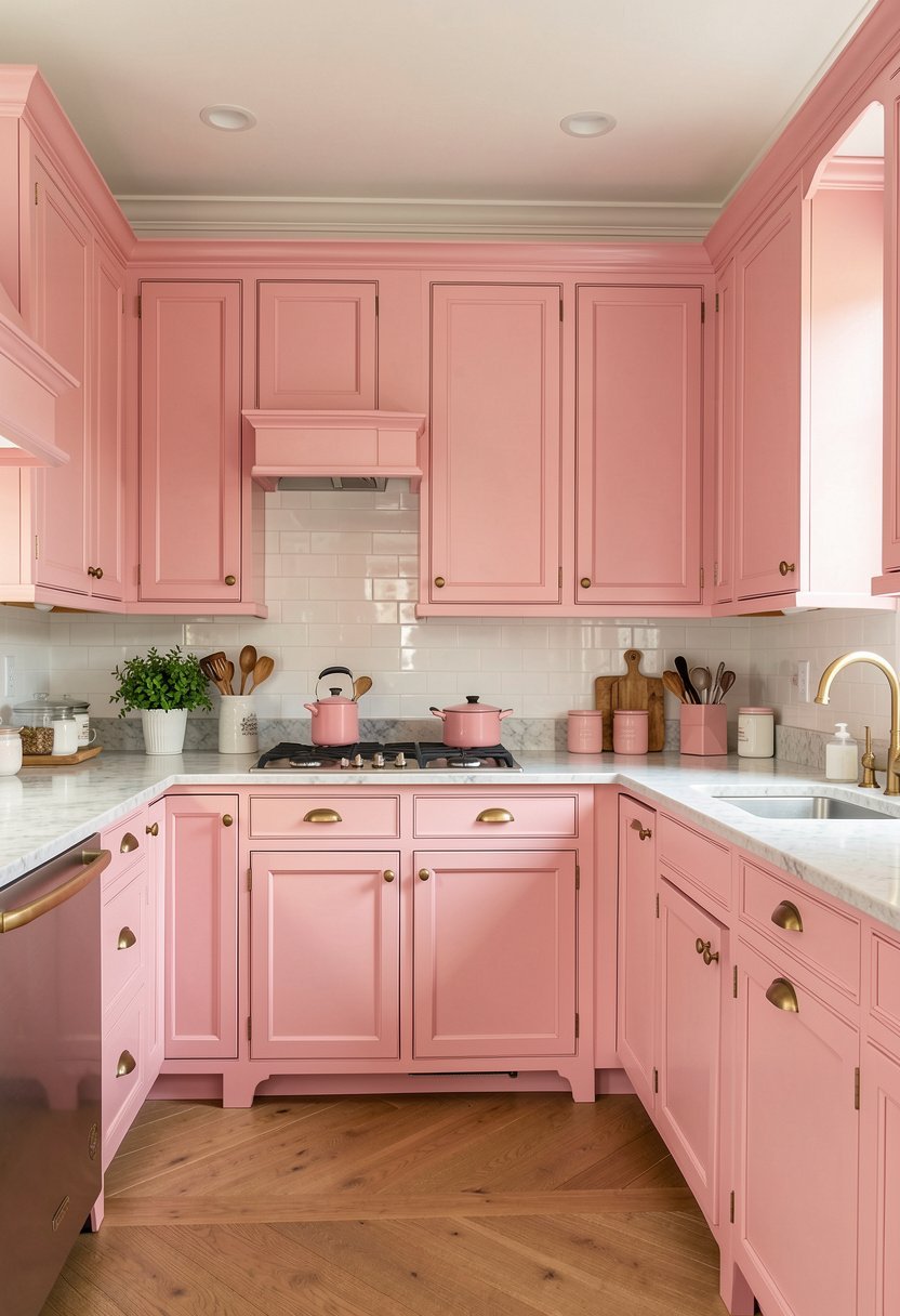 Vintage Pink and Brass