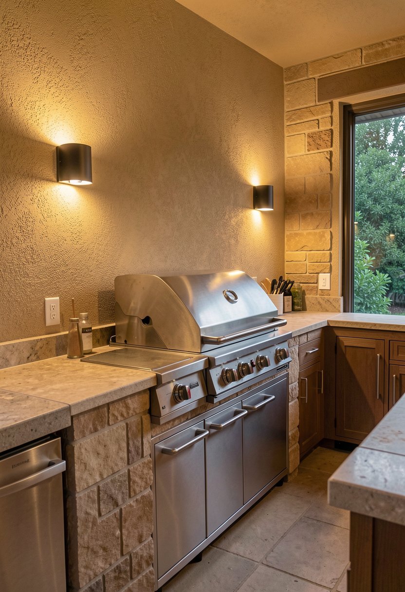 Wall Sconces Near the Grill